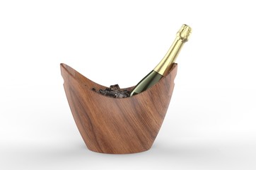 Fototapeta premium Blank boat shaped ice bucket for promotional branding. 3d render illustration.