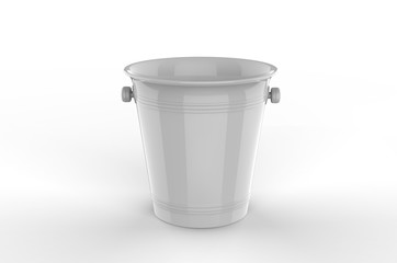 Blank vintage ice bucket for promotional branding. 3d render illustration.