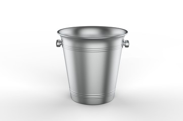 Blank vintage ice bucket for promotional branding. 3d render illustration.