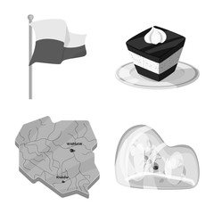 Vector design of national and culture icon. Collection of national and tour vector icon for stock.