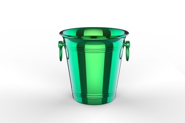 Blank vintage ice bucket for promotional branding. 3d render illustration.