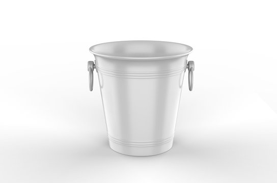 Blank vintage ice bucket for promotional branding. 3d render illustration.
