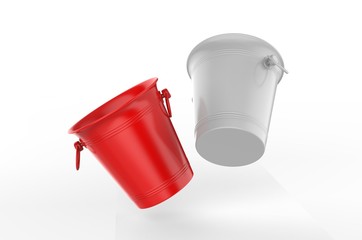 Blank vintage ice bucket for promotional branding. 3d render illustration.