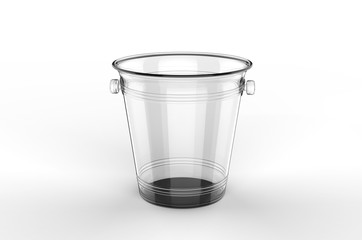 Blank vintage ice bucket for promotional branding. 3d render illustration.