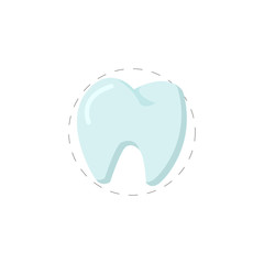 Tooth colorful vector flat icon