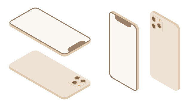 スマートフォンのアイソメトリックイラスト