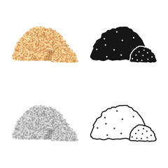 Vector design of heap and sugar sign. Web element of heap and cane vector icon for stock.
