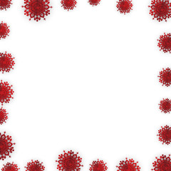 Red Christmas Frame with Paper Snowflakes Composition Border
