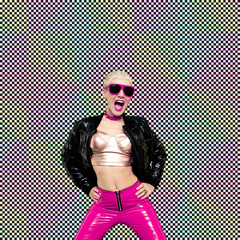 Emotional incendiary blonde. Night clup party style concept