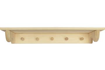 Shelf with hangers for clothes made of linden wood