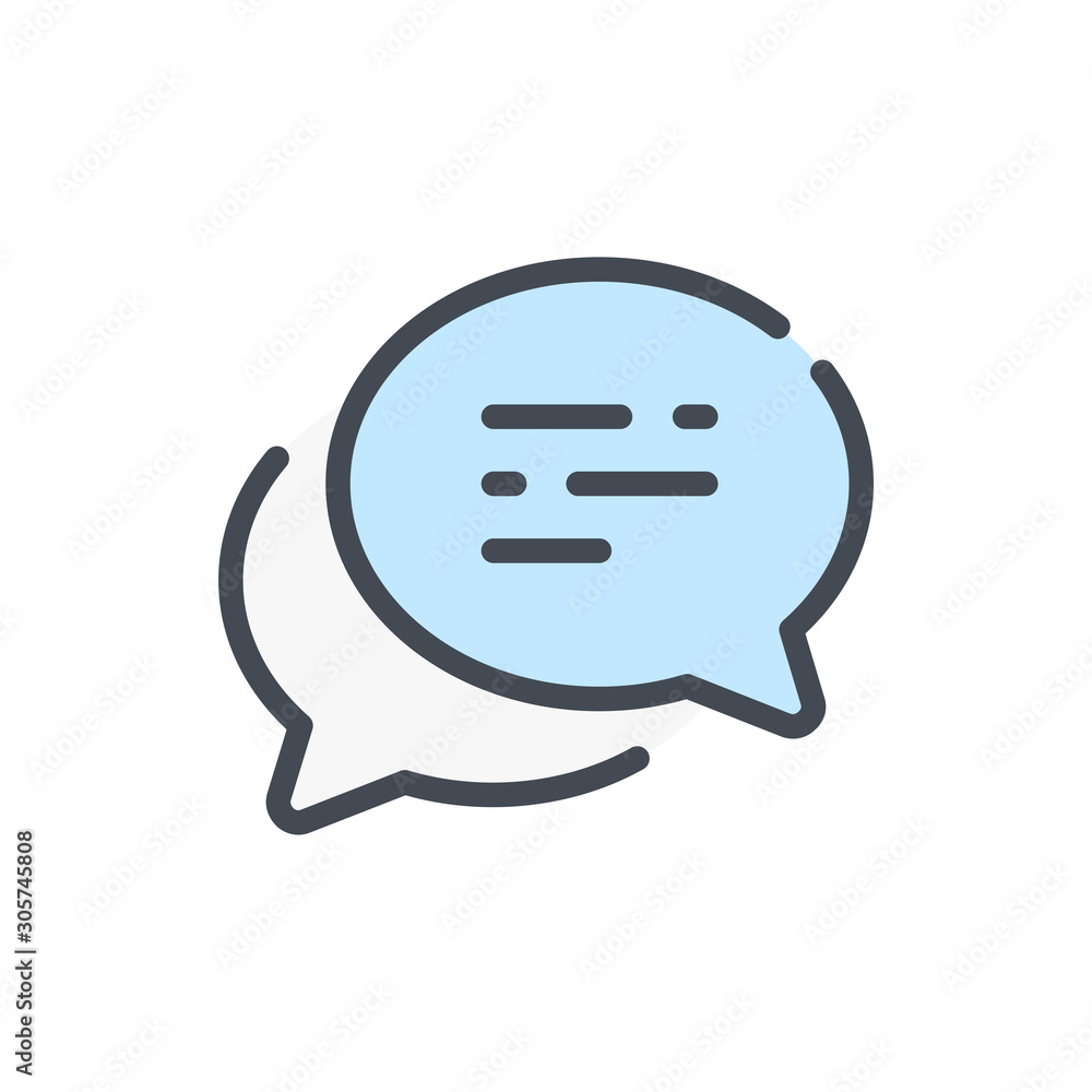 Poster chat and message color line icon. dialog and communication vector outline colorful sign.