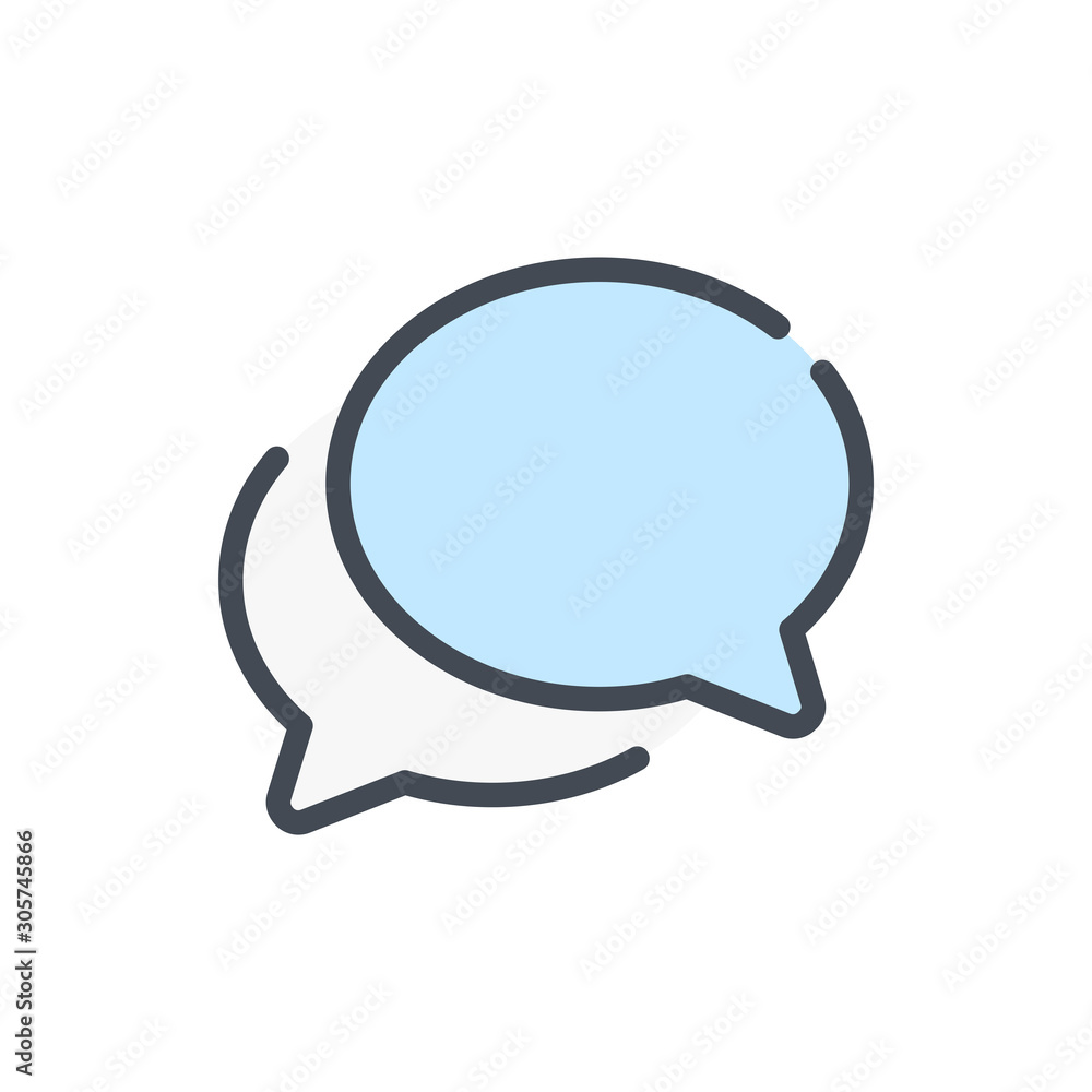 Poster chat and message color line icon. dialog and communication vector outline colorful sign.