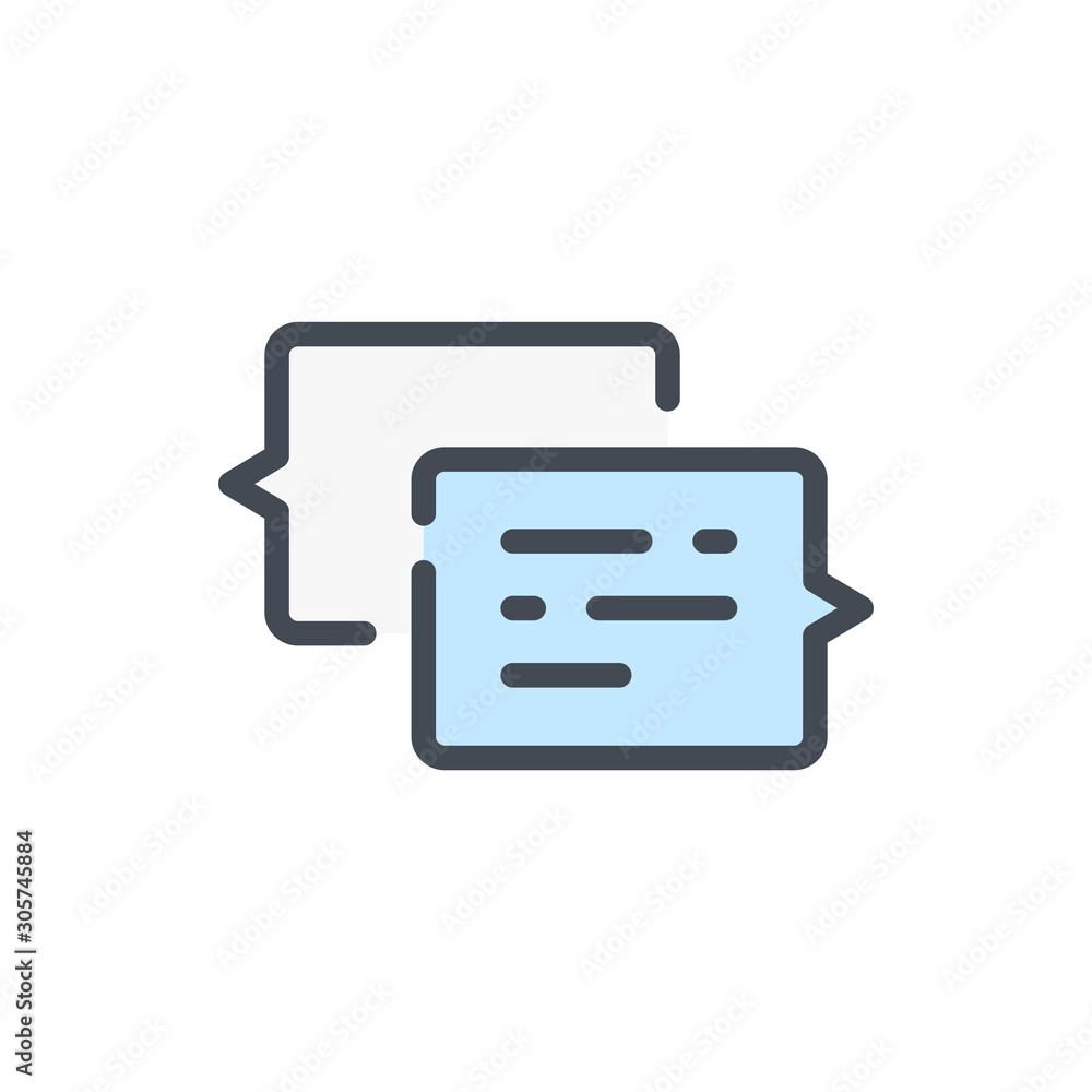 Poster chat and message color line icon. dialog and communication vector outline colorful sign.