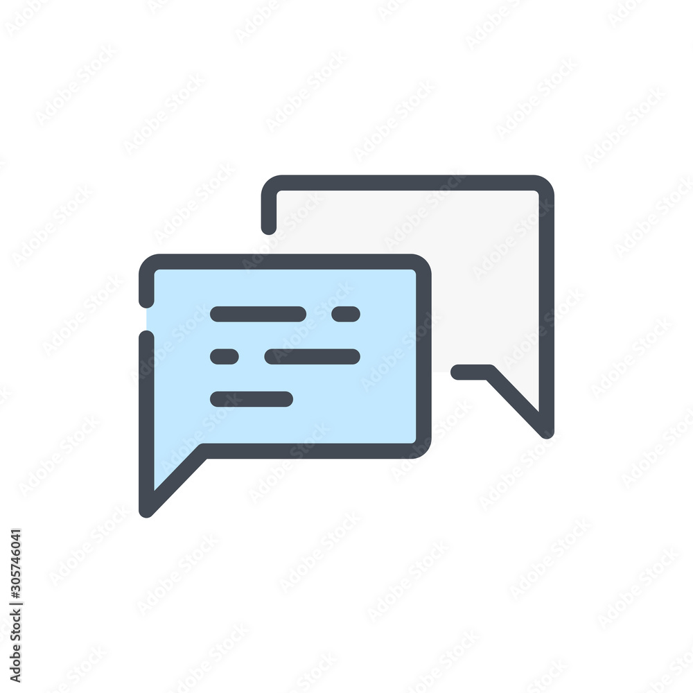 Poster chat and message color line icon. dialog and communication vector outline colorful sign.