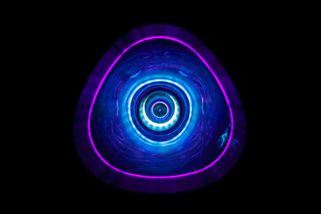 Sound waves in the dark in violet color