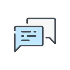 Chat and message color line icon. Dialog and communication vector outline colorful sign.