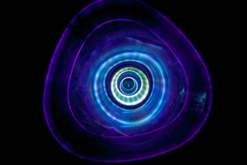 Sound waves in the dark in violet color