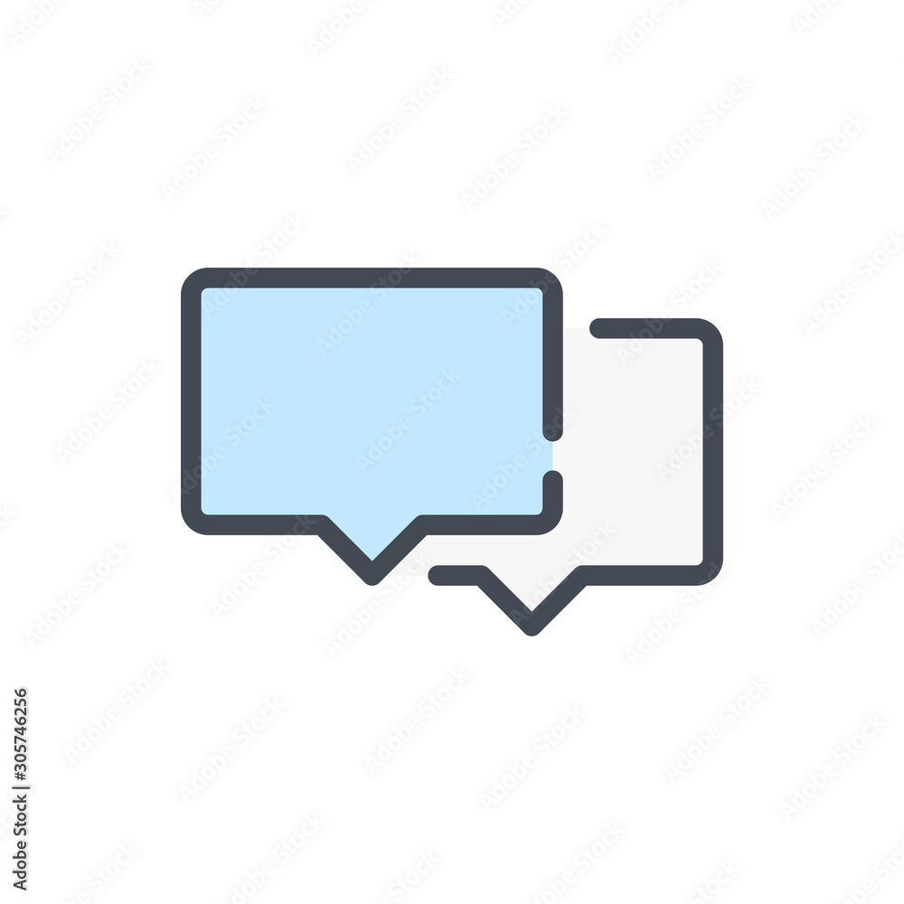 Poster chat and message color line icon. dialog and communication vector outline colorful sign.