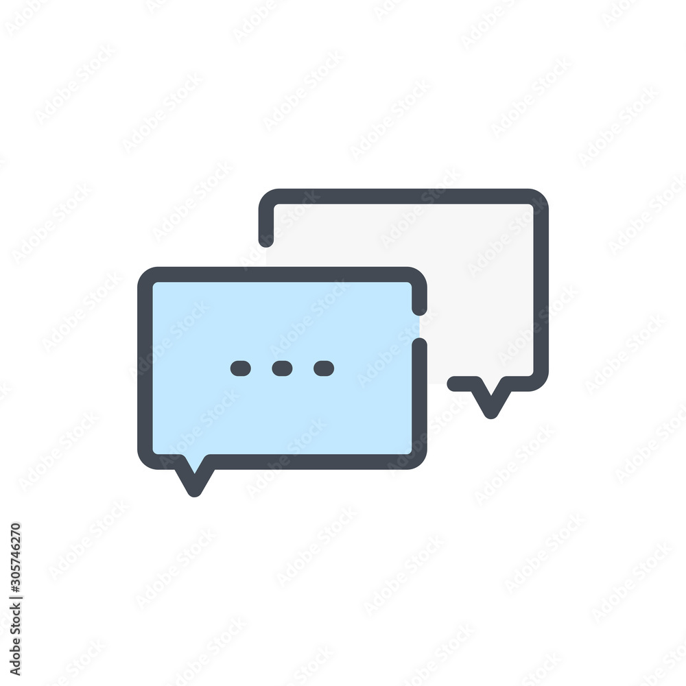 Poster chat and message color line icon. dialog and communication vector outline colorful sign.