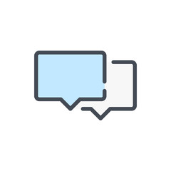Naklejka premium Chat and message color line icon. Dialog and communication vector outline colorful sign.