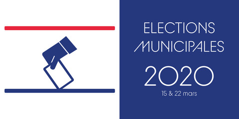 France Election. General election. Municipal election. French colors. Text: Municipal election (in French).