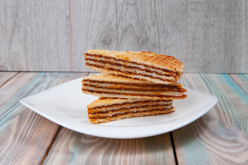 Three pies on a plate