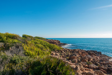 The sea in the Sierra de Irta in Alcocebre