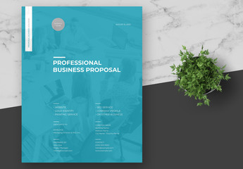 Clean Business Proposal Layout with Blue Accent