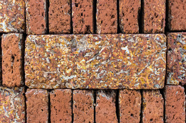 Laterite stone bricks for use in the construction of hard stone walls as the material textured background