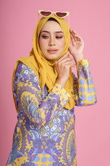 Beautiful female model wearing batik design 