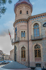Fototapeta na wymiar Town hall tower of the town of Mora in the province of Toledo. Castilla la Mancha. Spain.