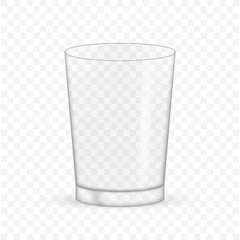 Empty realistic transparent glass. Vector stock illustration.