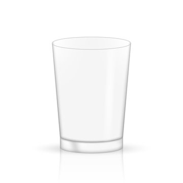 Empty realistic transparent glass. Vector stock illustration.