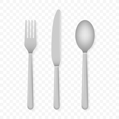 Knife and fork. Cutlery, dishes, coffee spoon, spoon. Vector stock illustration.