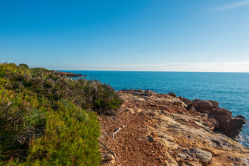 The sea in the Sierra de Irta in Alcocebre