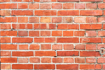 red amd brown grunge brick wall texture background with old dirty and vintage style pattern