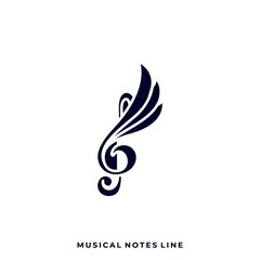 Obraz premium Music Wing Illustration Vector Template