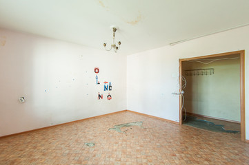 Russia, Moscow- July 08, 2019: interior room apartment. old careless not modern setting