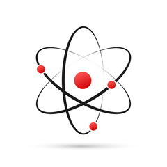 Atom icon vector, atom symbols on white background. - obrazy, fototapety, plakaty