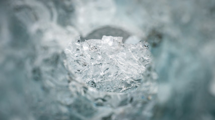 Close up of a natural ice formation