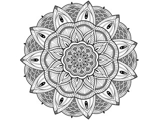 Circular pattern in form of mandala for Henna, Mehndi, Mandala tattoo design, decoration, Decorative ornament in ethnic oriental style.
