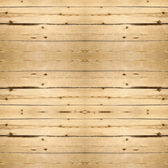 Obraz premium Roughly nailed unpainted wooden boards with knots and cracks. Background.