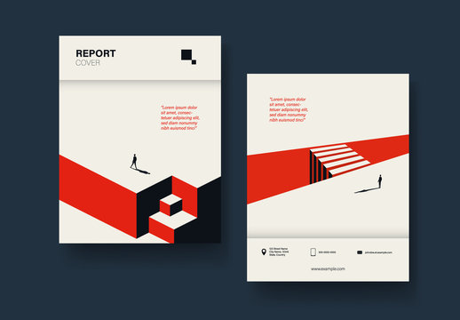 Retro Report Cover Layout with Crossroads