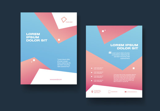 Pink and Blue Geometric Flyer Layout