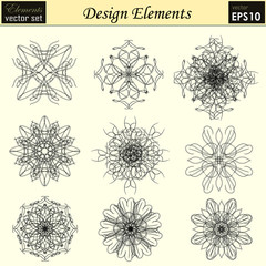 Vector set: calligraphic design elements and page decoration, Useful elements for your layout design. Easy to Edit.