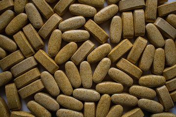 A lot of herbal tablets