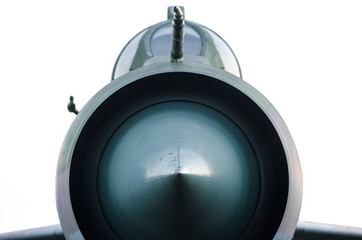 old soviet army military fighter aircraft close up