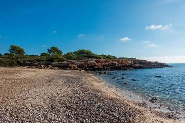 The sea in the Sierra de Irta in Alcocebre