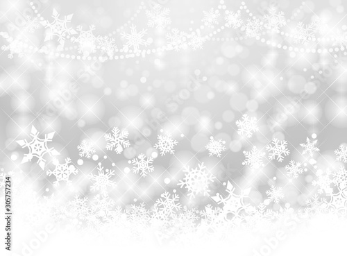 雪の結晶クリスマス背景イメージ シルバー Wall Mural Rrice