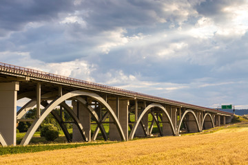 Fototapeta na wymiar motorway bridge, Spis region, motorway Zilina - Kosice, Slovakia
